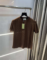 Gucc i Brown EmBO-s$ed MonogR..4M Imported T-Shirt