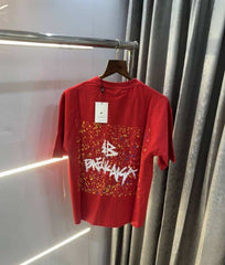 Balenciaga Red Back Print Designer Imported Oversized T-Shirt