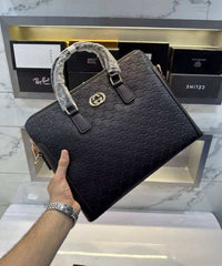 Gucc i Black MonograM LuXury Classic Laptop Bag
