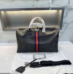 Gucc i Black Limited Edition MonogRAm LuXury Travel Duffel Bag