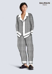Balmai n Paris White 2 MonogrAm Imported Tracksuit With Brand BoX