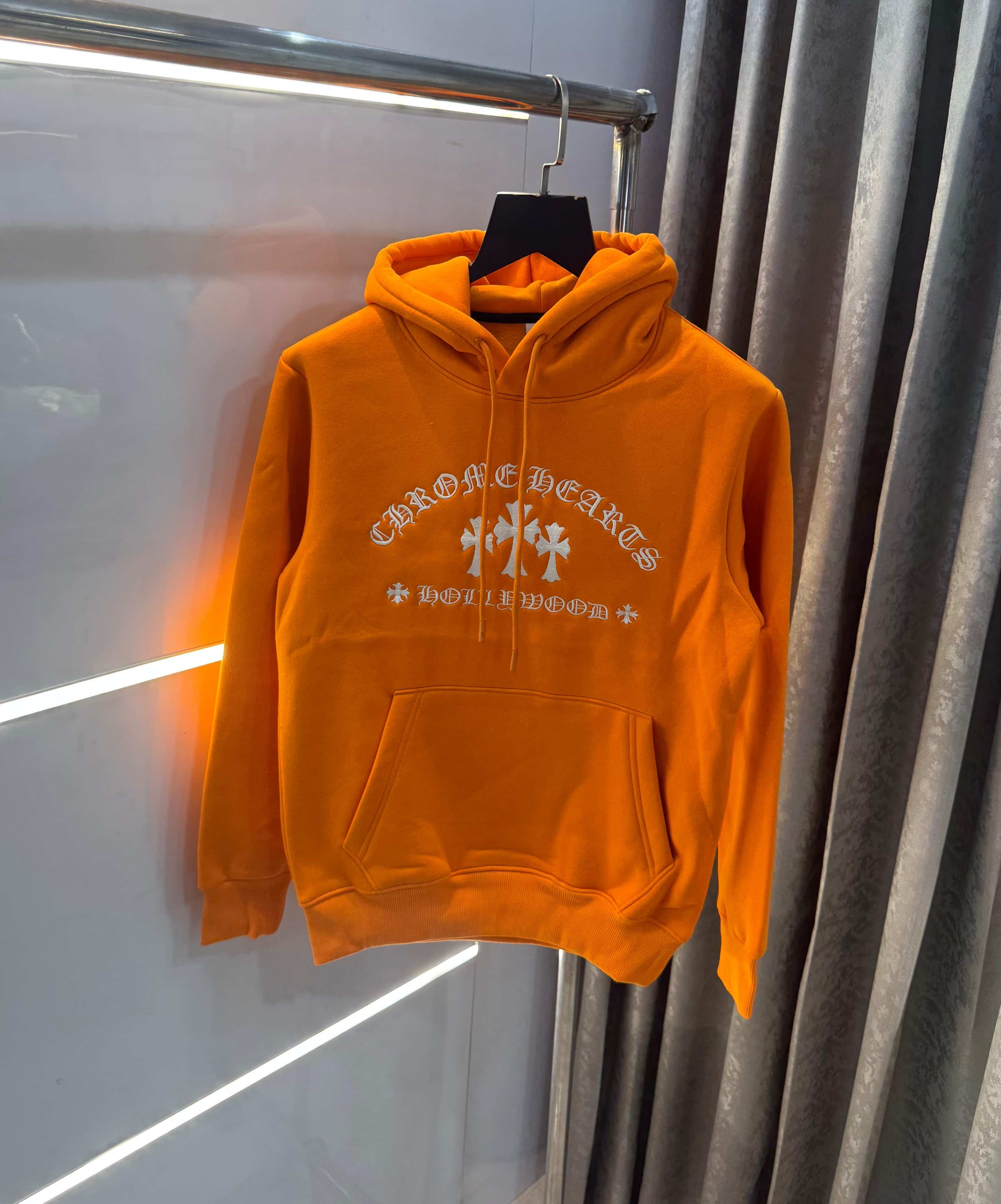 Chrome  Hearts Embroidery Logo Imported Hoodie