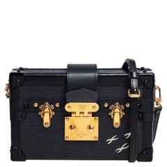 LOUIS VUITTON Petite Malle Black Bag with Box 524