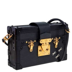 LOUIS VUITTON Petite Malle Black Bag with Box 524