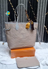 LOUI_S VUITTONN Premium Embossed Monogram NeverFull Bag with Box 559
