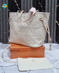 LOUI_S VUITTONN Premium Embossed Monogram NeverFull Bag with Box 561