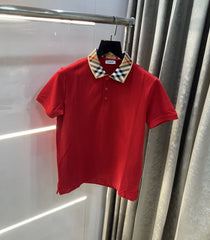 Burberr y Red Logo Work Imported Polo T-Shirt