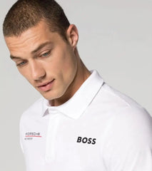 Hugo  Bos s White Porche Edition Premium Polo T-shirt