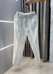 Balmai n Paris White Imported Boot Cut Trouser