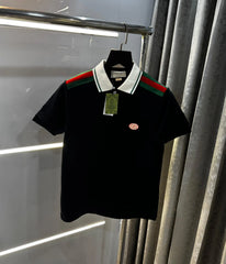 Gucc i Black Collar Look Imported Polo T-Shirt