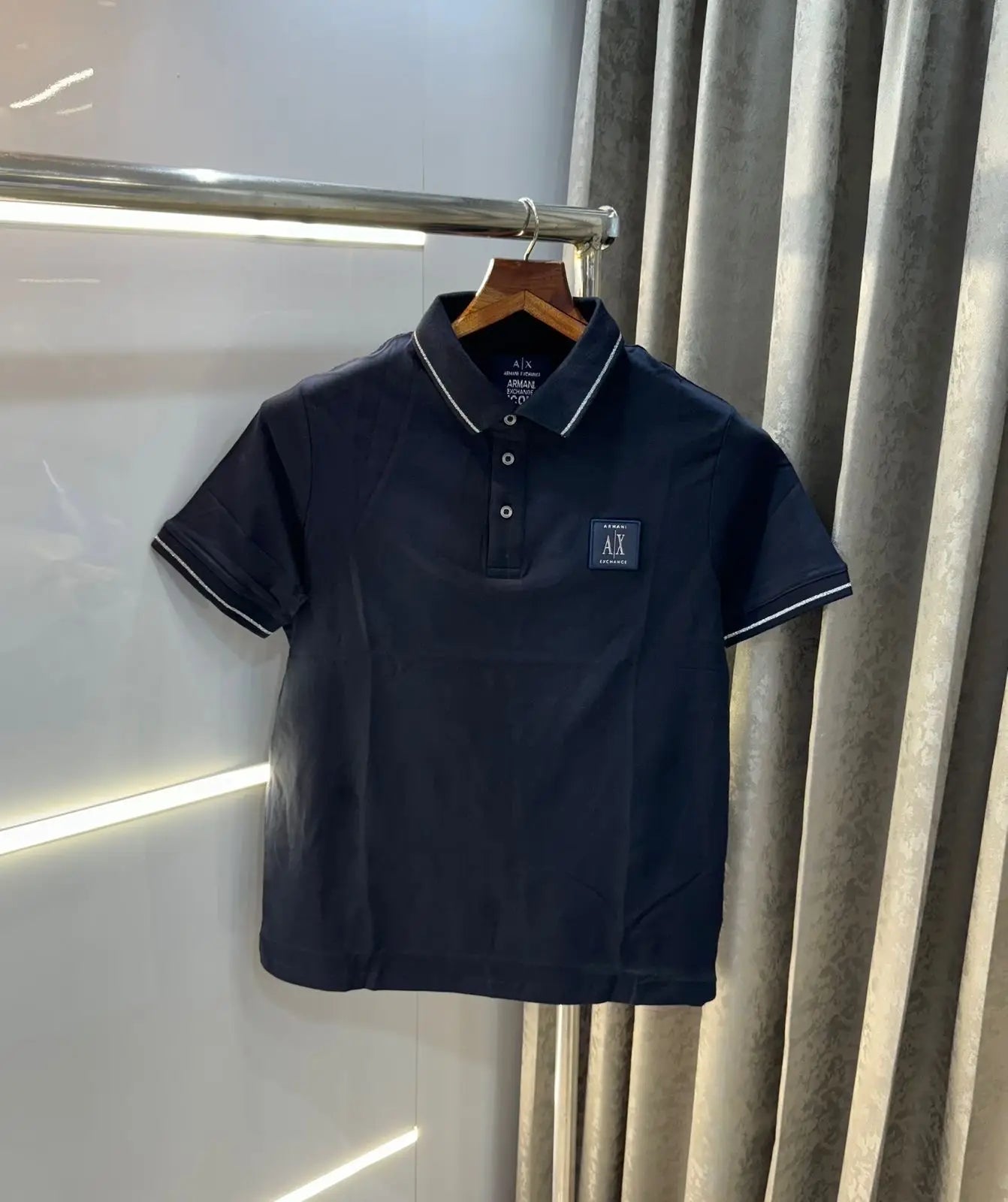 Arman i EXchang e Navy Embroidery Patch Logo Premium Polo T-Shirt