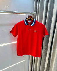 Lacost e Red Embroidery Logo Premium Polo T-Shirt