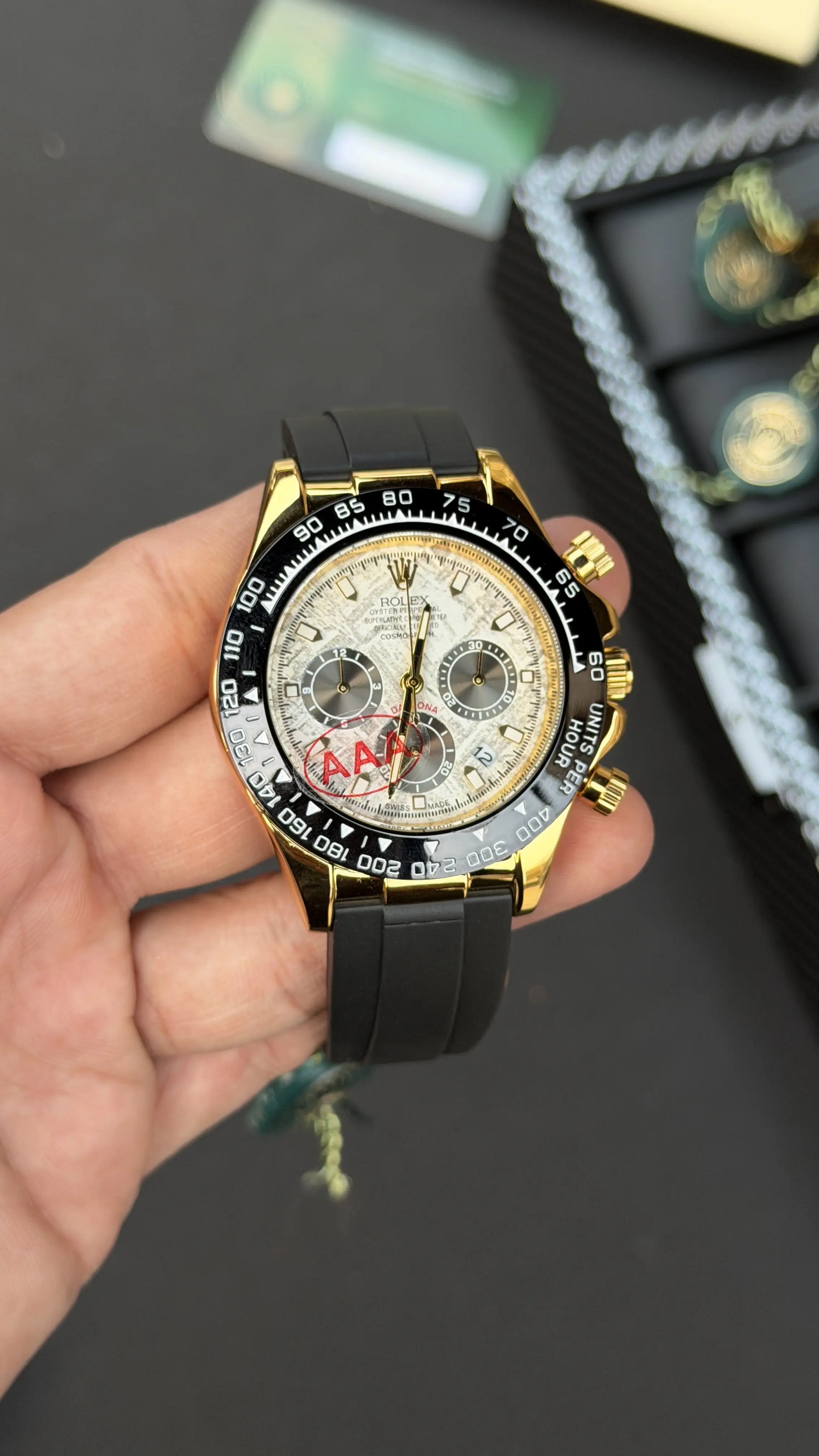 Role_-X Daytona Oysterflex Meteorite Gold