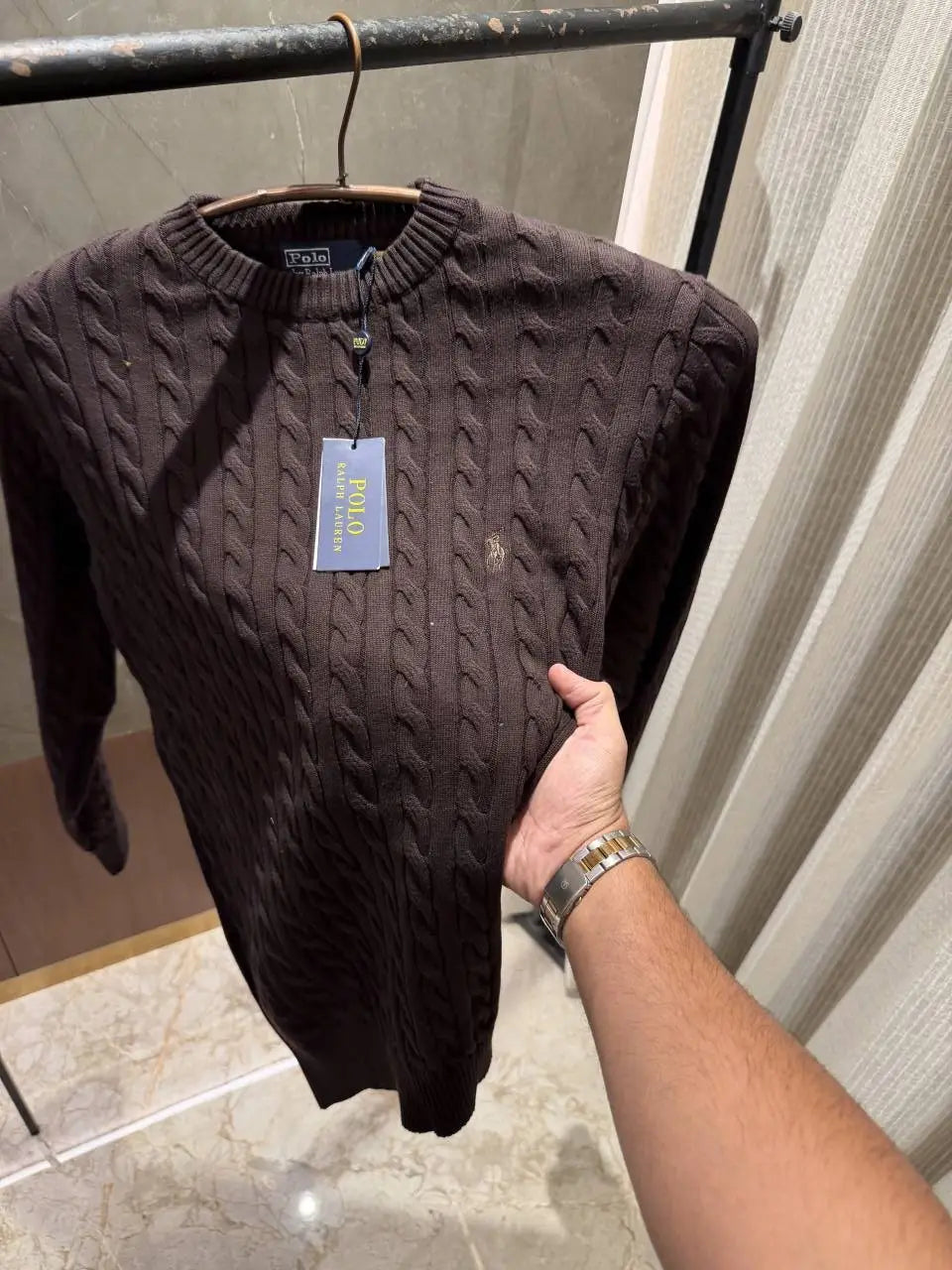 Ralph Laure n Dark Brown Knitted Woolen pullover