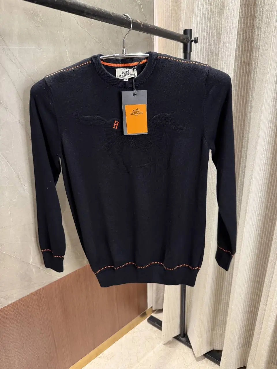 Herme_s Black Knitted Sweater Imported