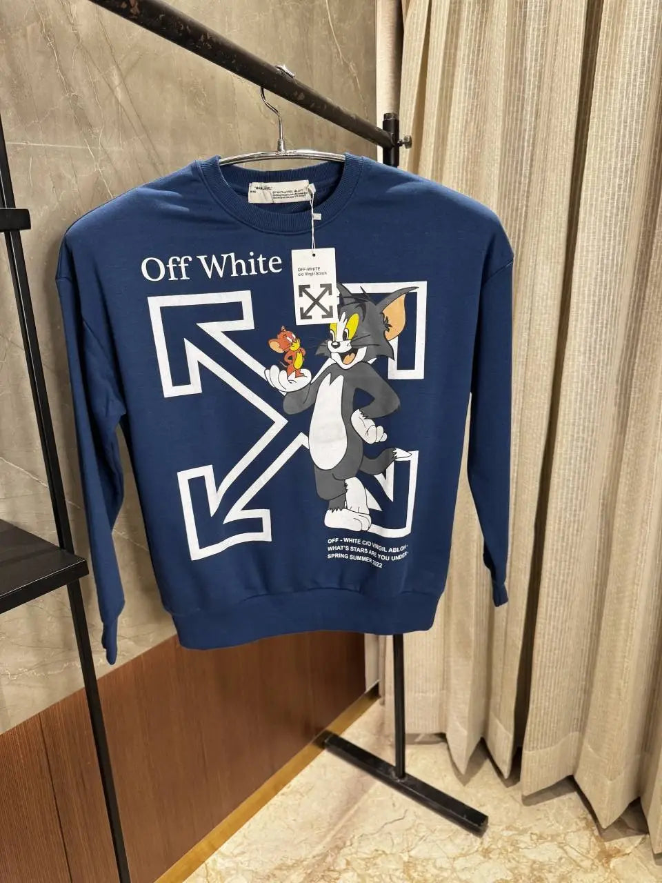 Offwhite Blue Sweatshirt Tom and jerry edition