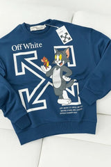 Offwhite Blue Sweatshirt Tom and jerry edition
