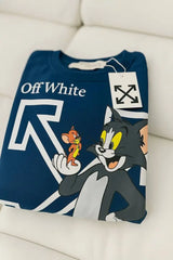 Offwhite Blue Sweatshirt Tom and jerry edition