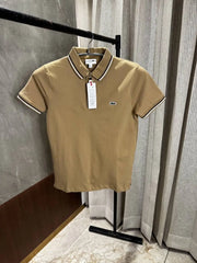 Lacost_e Brown Polo Tshirt with Brand collar
