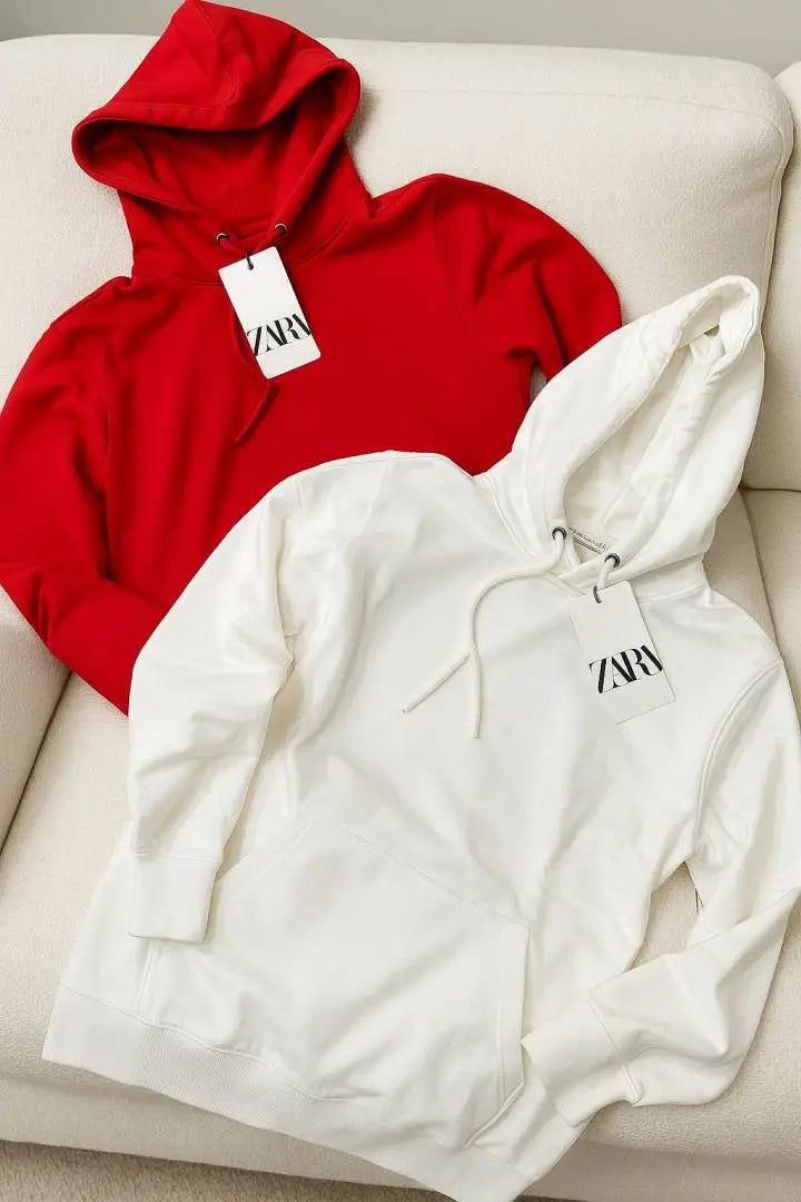 Zar_a Men White Plain Hoodie
