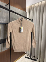 RALPH LAURE_N POLO KNITTED COFFEE PREMIUM NECK PULLOVER
