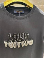 LOUIS VUITTO_N BLACK EMBORSSED PREMIUM IMPORTED TSHIRT