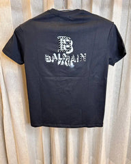 BALMAI_N BLACK FRONT BACK PRINT WORK PREMIUM TSHIRT