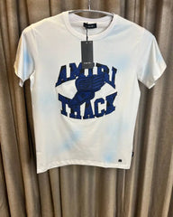 AMIR_I WHITE BLUE PREMIUM FRONT PRINT IMPORTED TSHIRT