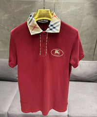 BURBERR_Y RED PREMIUM COLLAR IMPORTED POLO