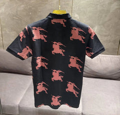 BURBERR_Y RED BLUE PREMIUM COLLAR IMPORTED POLO