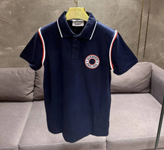 BURBERR_Y NAVY BLUE PREMIUM EMBORSSED POLO