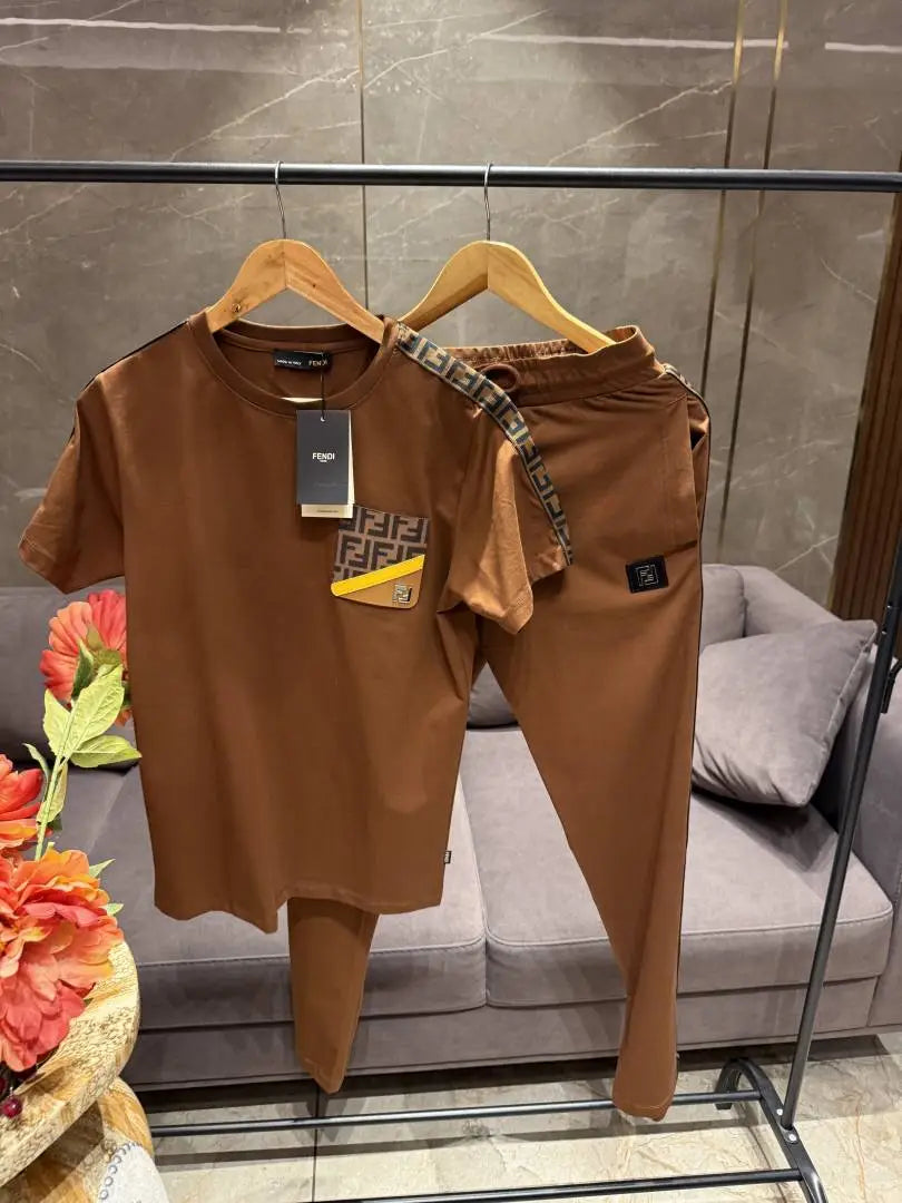 FEND_I BROWN PREMIUM IMPORTED TRACKSUIT