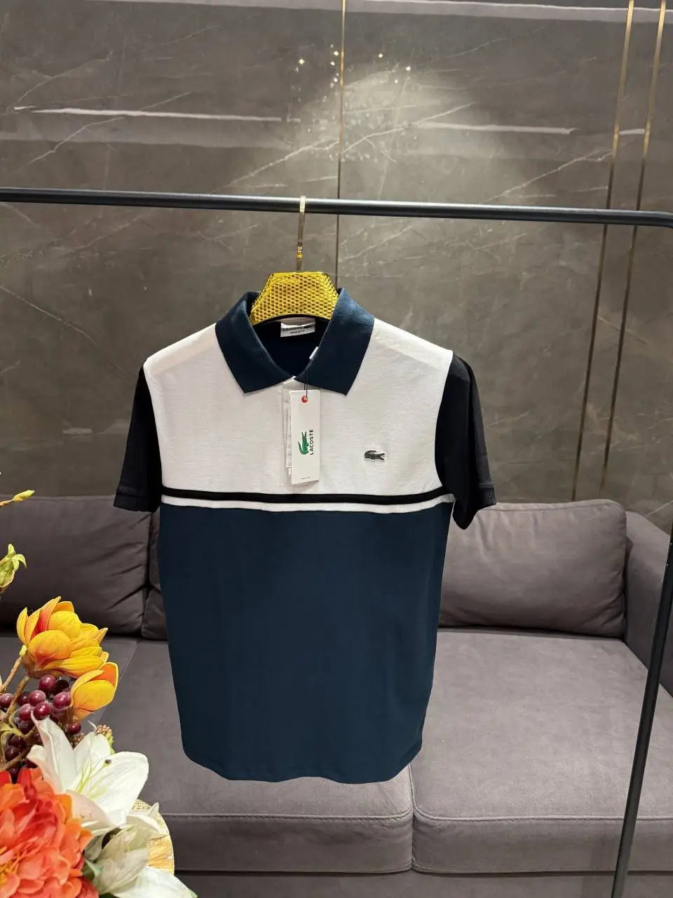LACOST_E BLUE WHITE PREMIUM IMPORTED POLO