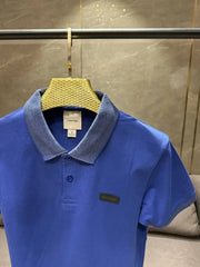 CALVIN KLEI_N ROYAL BLUE PREMIUM FABRIC COLLAR WORK POLO