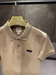 CALVIN KLEI_N BEIGE PREMIUM FABRIC COLLAR WORK POLO