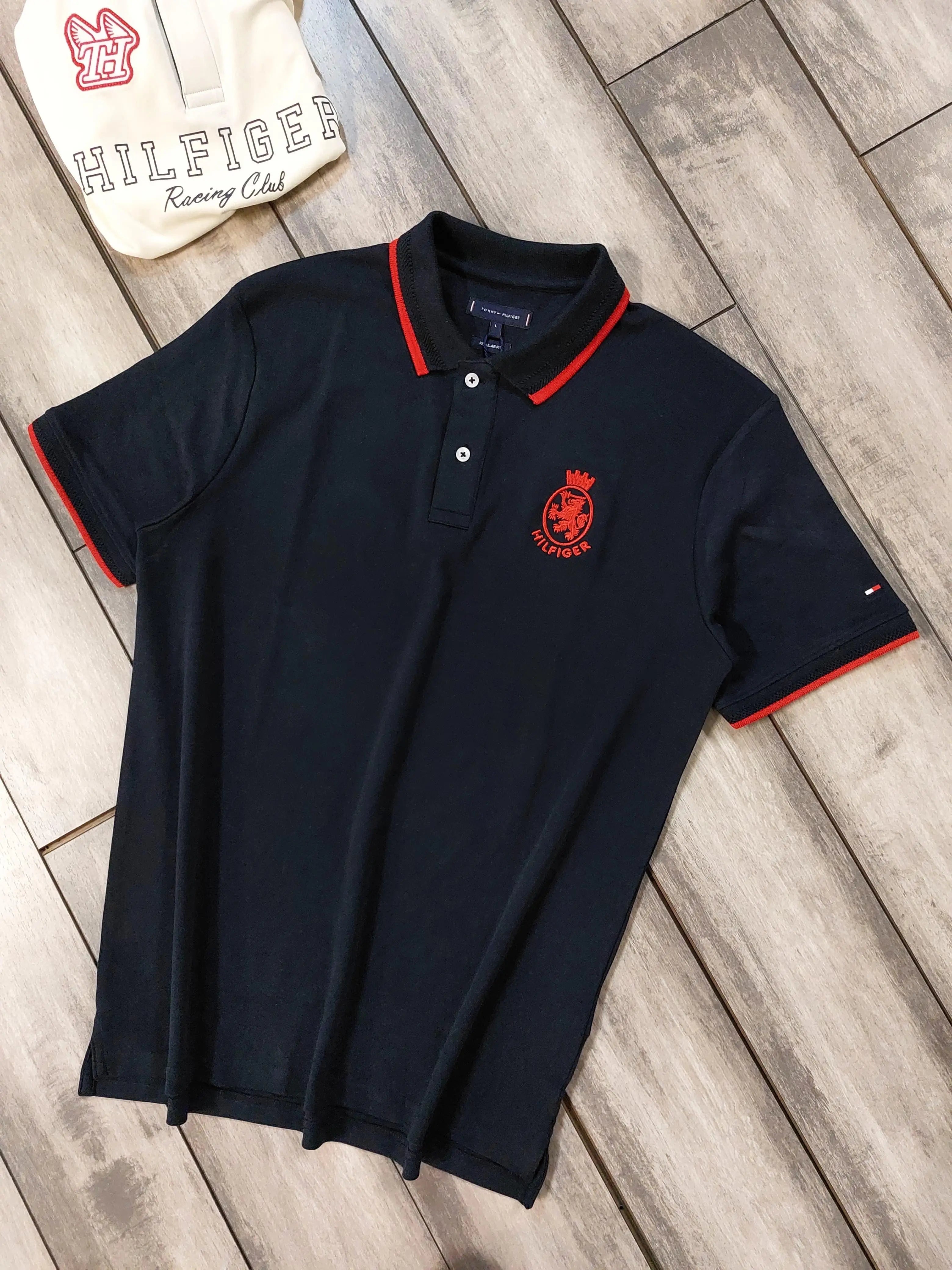 Tommy  Hilfiger Navy Blue Logo Work Premium Polo T-Shirt
