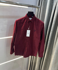 Ami Paris Maroon Embroidry Logo Premium Shirt