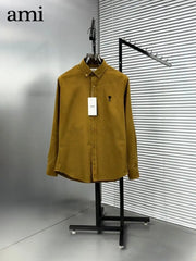 Ami Paris Light Brown Embroidry Logo Premium Shirt