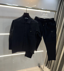 Prad a Milano Black Metal Logo Premium Tracksuit