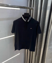 Tomm y Hilfiger Black Collar Look Premium Polo T-Shirt