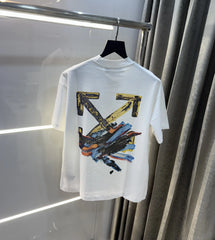 Off White Printed Imported Oversized T-Shirt