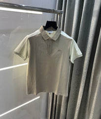 Lacost e Beige Embroidery Logo Premium Polo T-Shirt