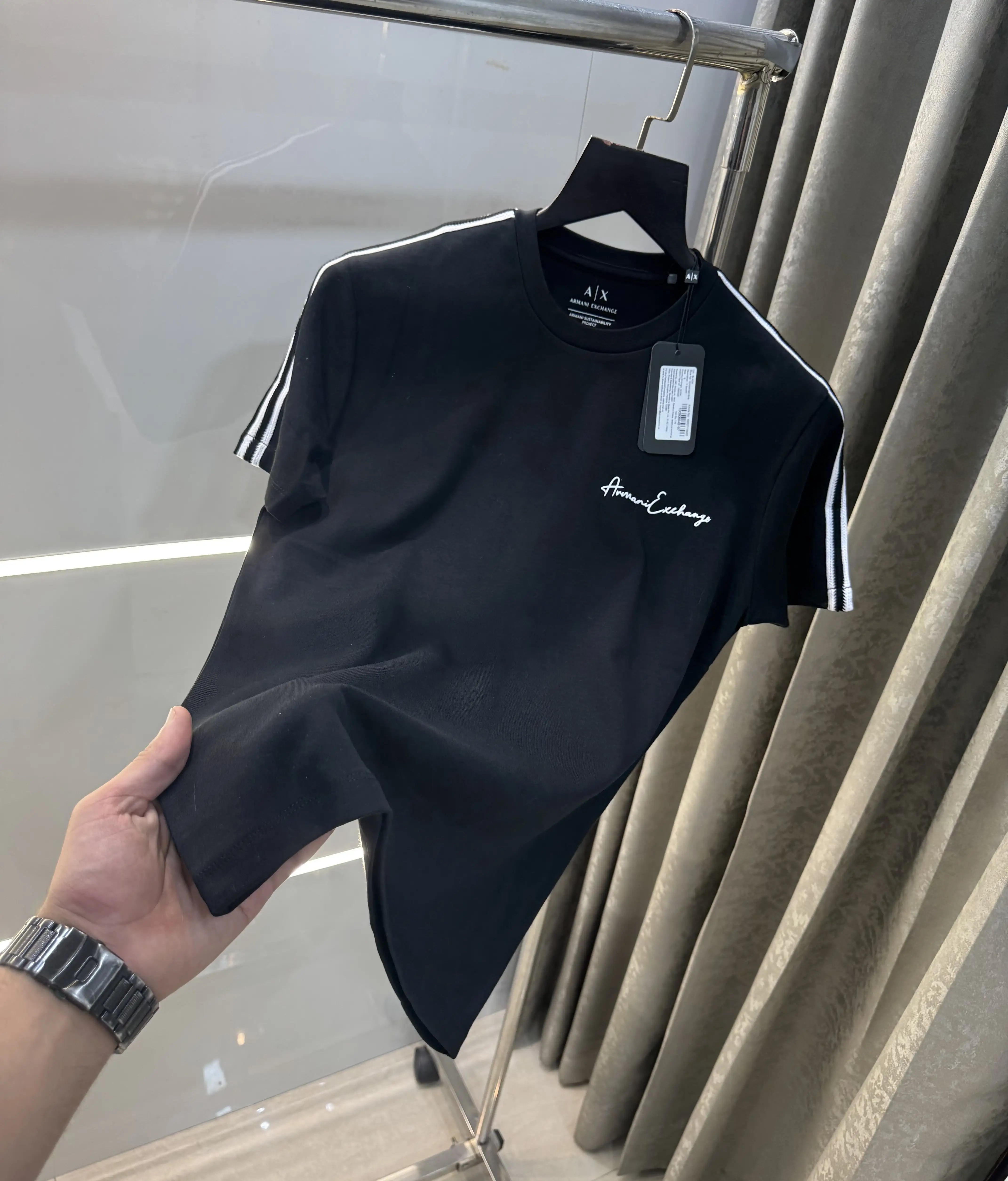 Arman i Exchange Black Logo Print Imported T-Shirt
