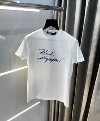 Karl Lagerfeld White Logo Print Imported T-Shirt