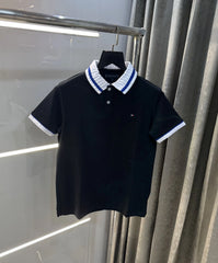 Tomm y Hilfiger Black Logo Work Premium Polo T-Shirt