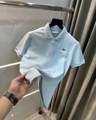 Lacost e Sky Blue Embroidery Logo Premium Polo T-Shirt