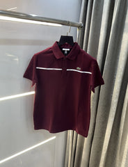 Lacost e Wine Embroidery Logo Premium Polo T-Shirt