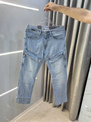 Balmain Paris Sky Blue Imported Rider Denim