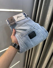 Balmain Paris Sky Blue Imported Rider Denim