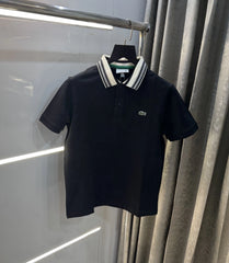 Lacost e Black Embroidery Logo Premium Polo T-Shirt
